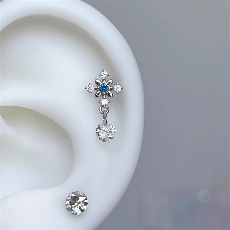 1pcs Quality Shiny Cross Blue  - Y2K Tech Accessories 评论和价格