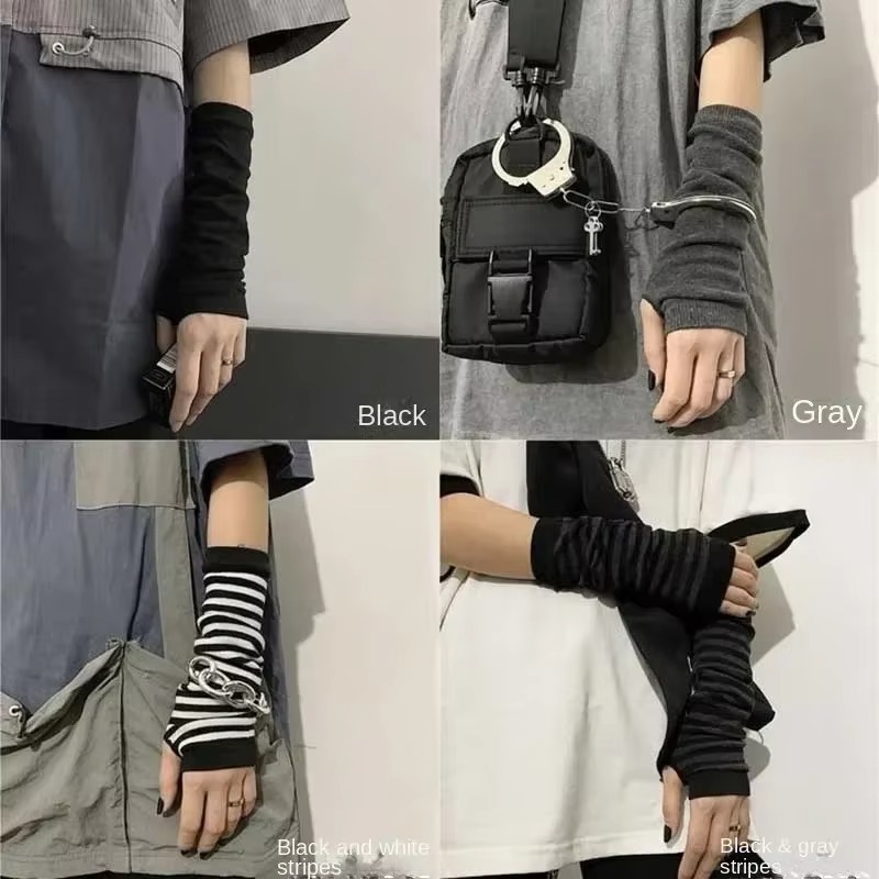 Black Punk Long Fingerless Glo - Y2K Tech Accessories 评论和价格