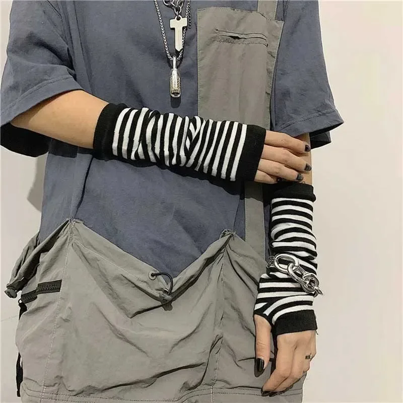 Black Punk Long Fingerless Glo - Y2K Tech Accessories 评论和价格