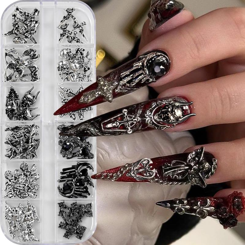 12Grid Vintage Cross Nail Art  - Y2K Tech Accessories 评论和价格