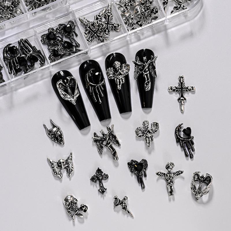 12Grid Vintage Cross Nail Art  - Y2K Tech Accessories 评论和价格