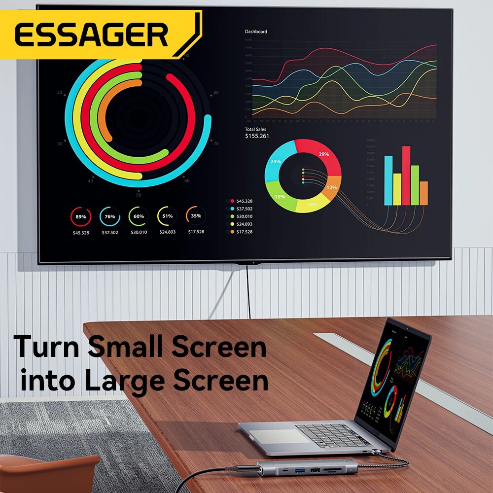 Essager 8-in-1 USB Hub With Di - Usb C To Hdmi 评论和价格